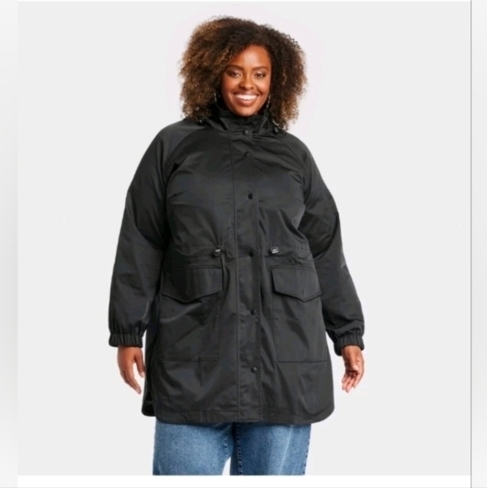 Ava & Viv Black Hooded Anorak Jacket